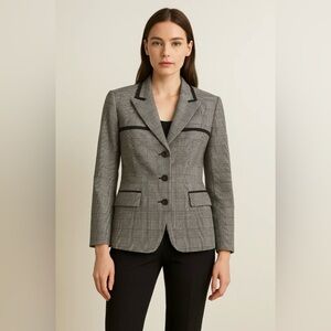 Les Copains Blue Label Wool Plaid Blazer - Made in Italy, IT 44 / US 8